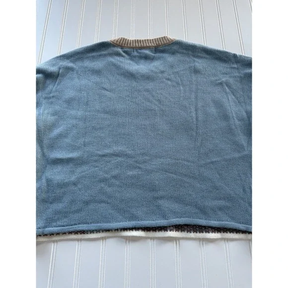 Madden NYC Women's Graphic Sweater Mountain Snow Scene Blue Size‎ L - Picture 7 of 7